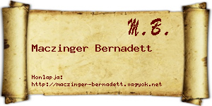 Maczinger Bernadett névjegykártya