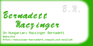 bernadett maczinger business card